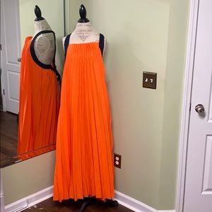 FT INC FULLY PLEATED MAXI DRESS  (XL) Orange “NWT”
